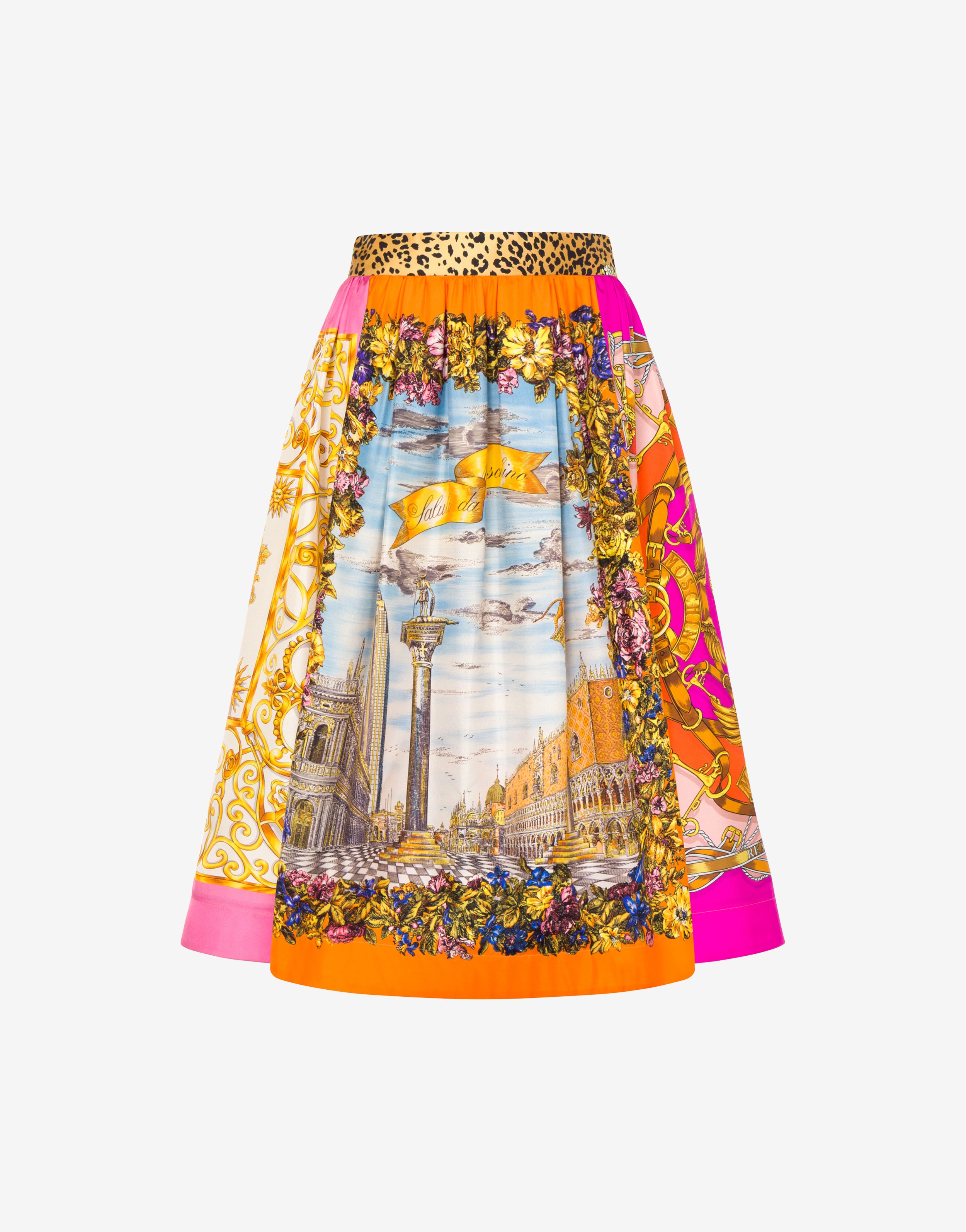 SCARF PRINT TWILL SKIRT - 1