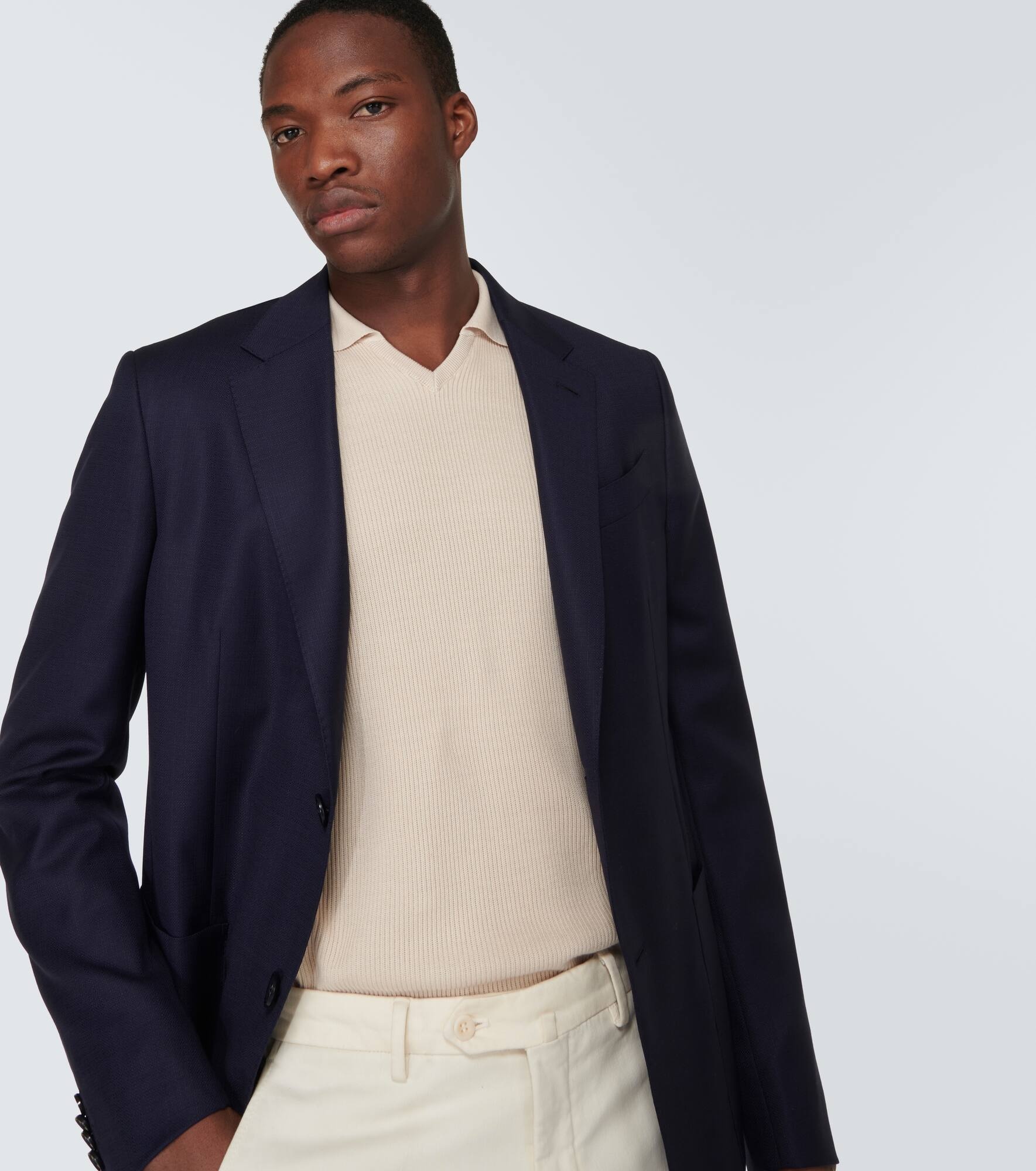 Single-breasted wool blazer - 5
