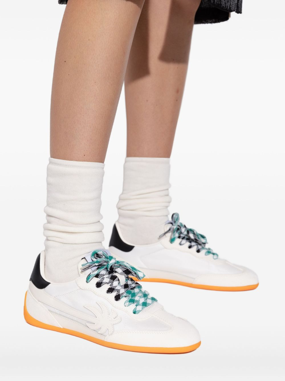 palm tree lace-up sneakers - 5