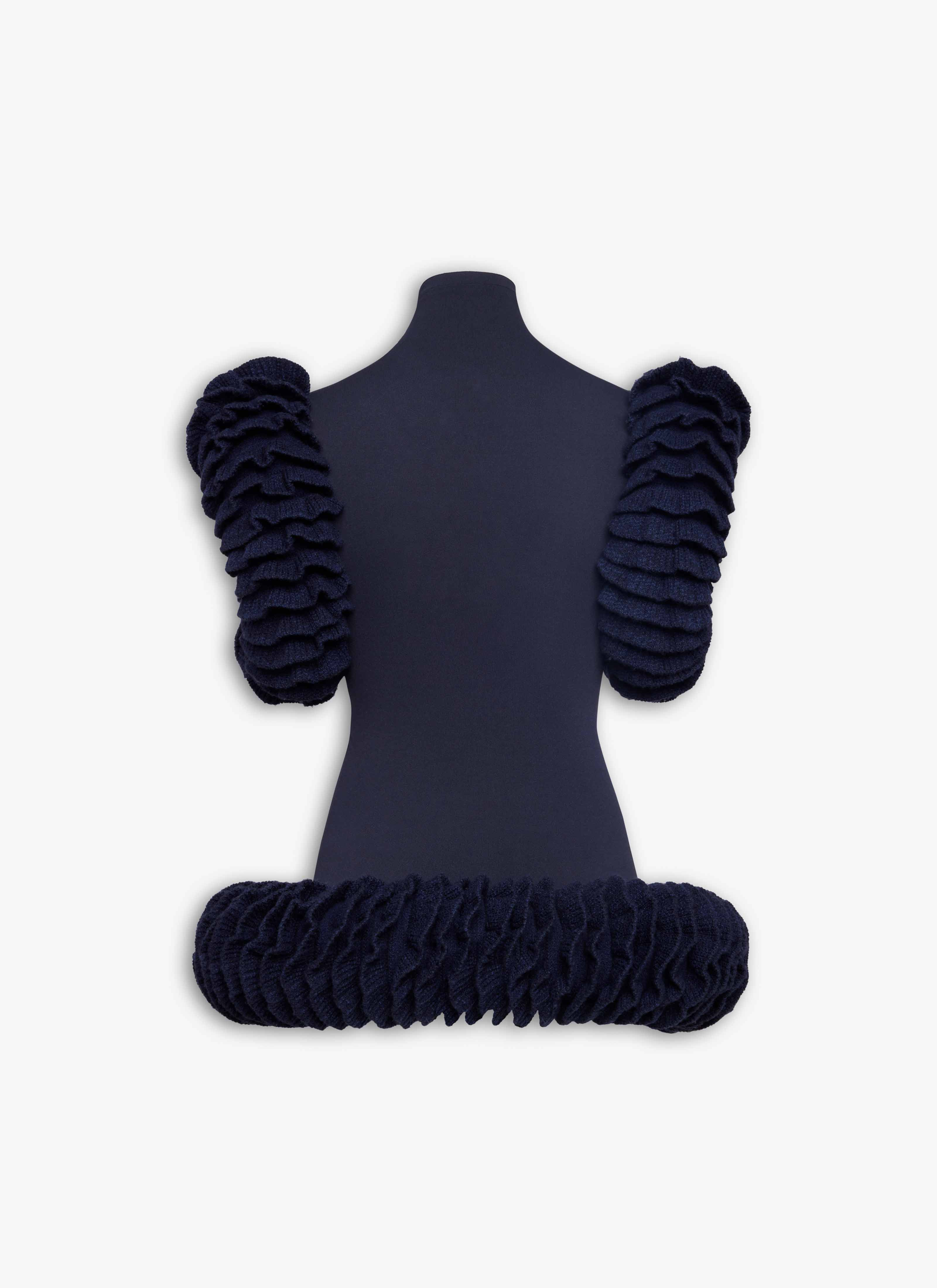 TWEED KNIT RUFFLE TOP - 4