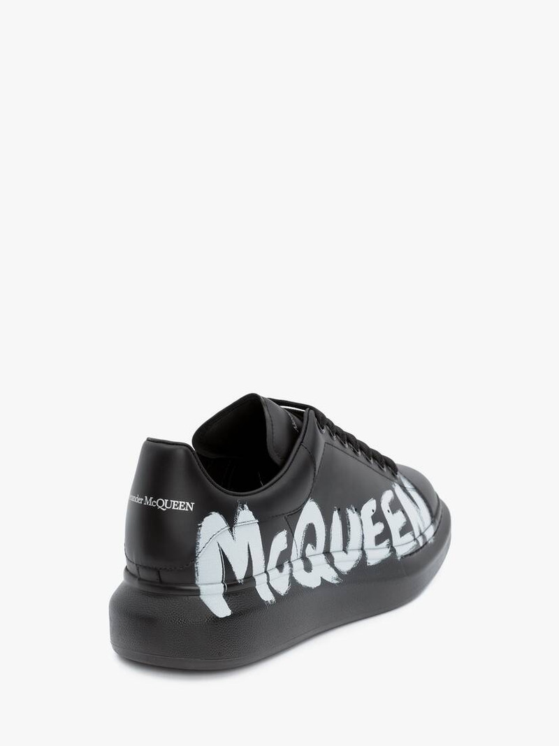 Alexander McQueen Online Exclusive - Mcqueen Graffiti Oversized Sneaker in Black/white outlook