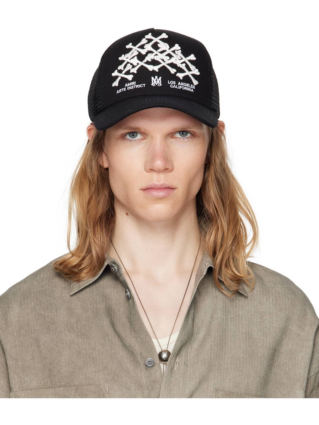 Black Bones Stacked Trucker Cap - 1