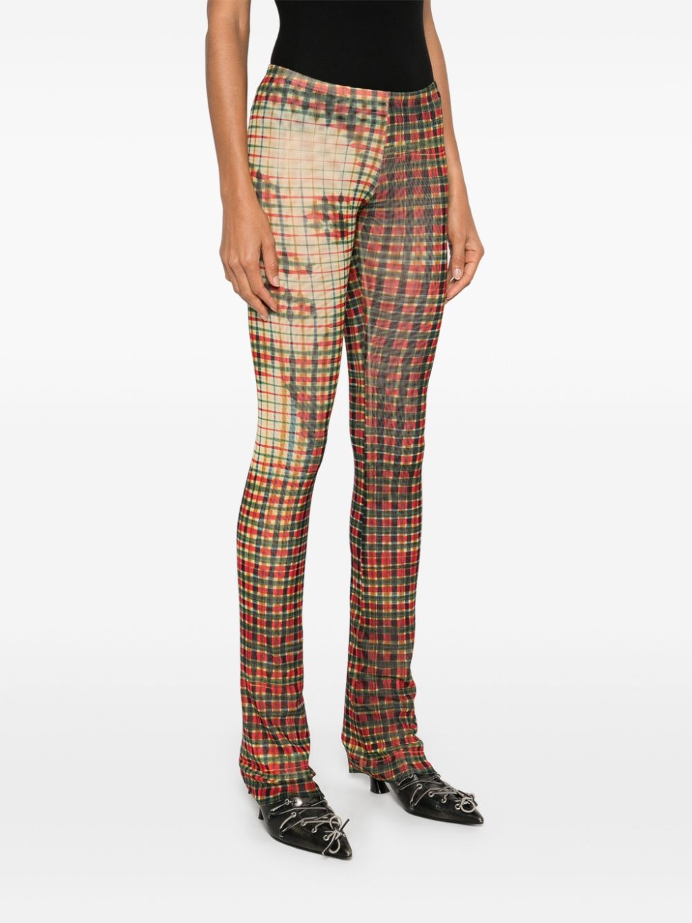 tartan face-motif leggings - 3