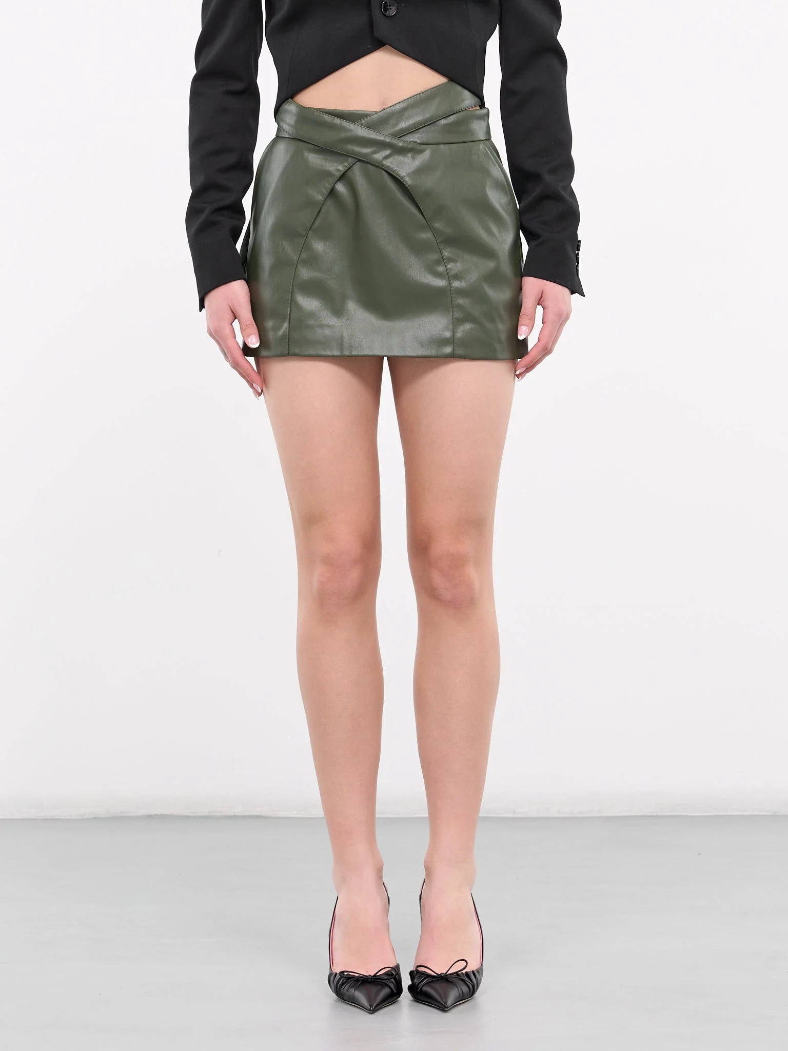Vegan Leather Mini Skirt - 1