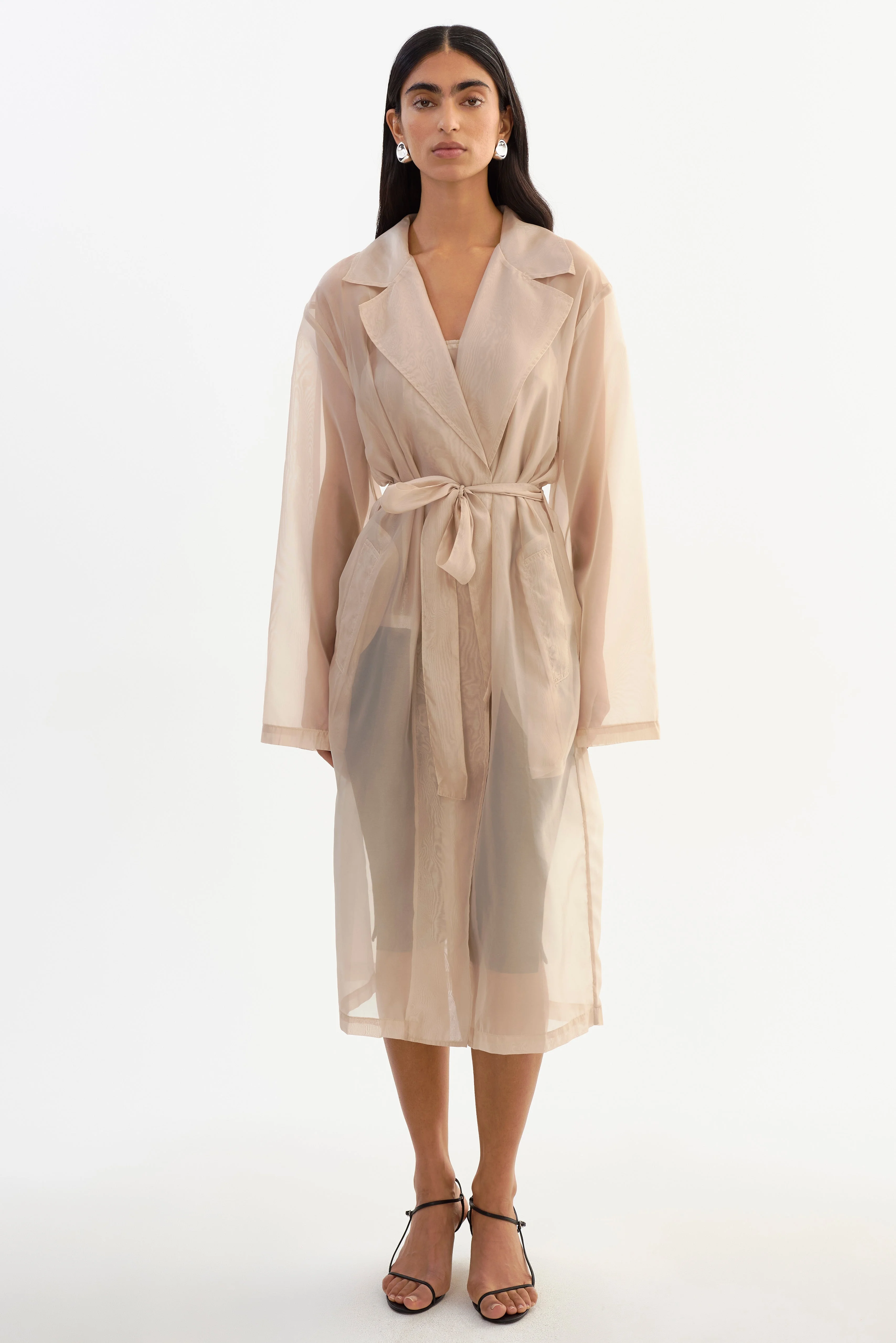TALISE | Sheer Organza Trench Coat - 1