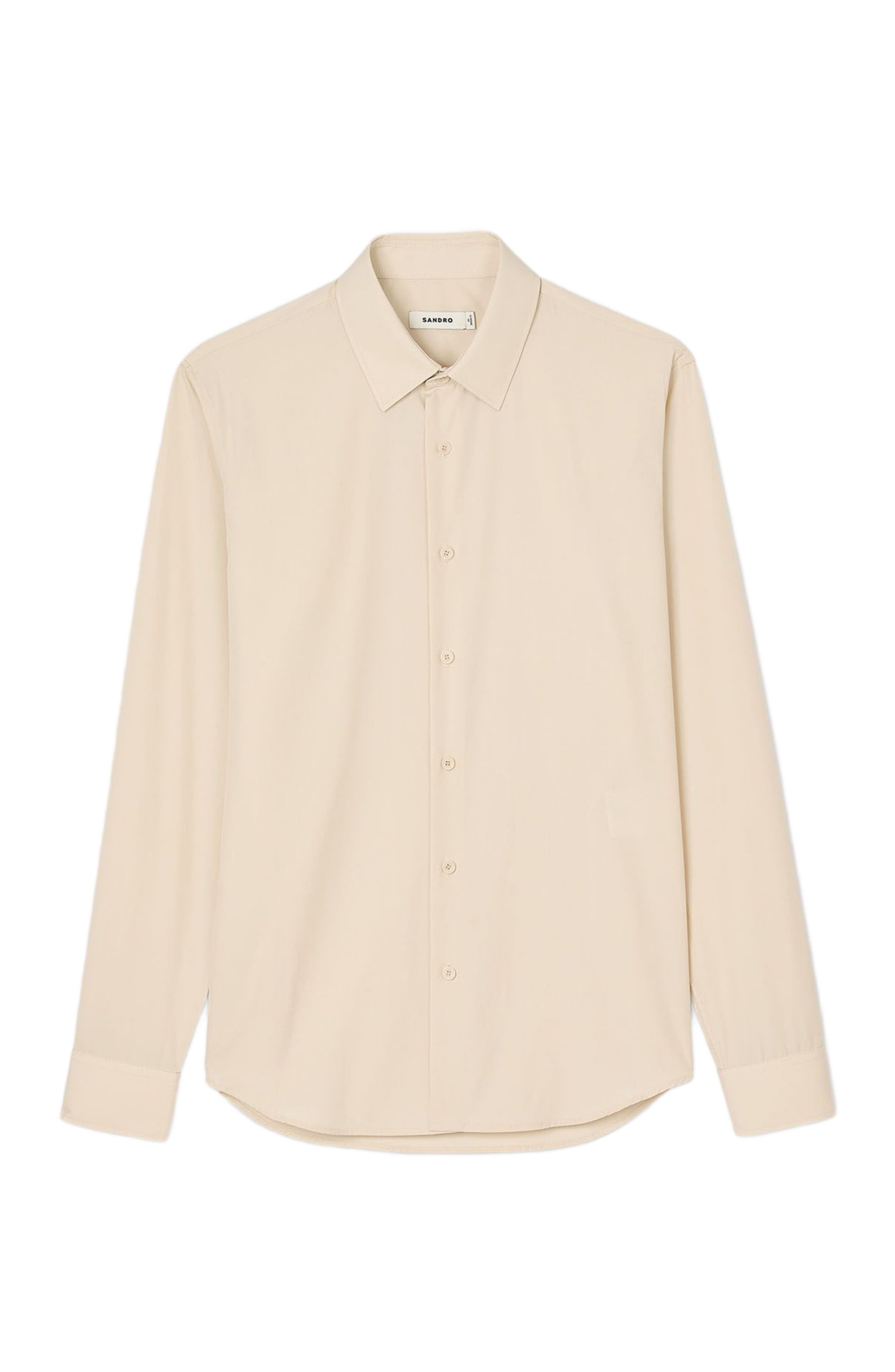 SANDRO Plain shirt in Oats at Nordstrom - 4