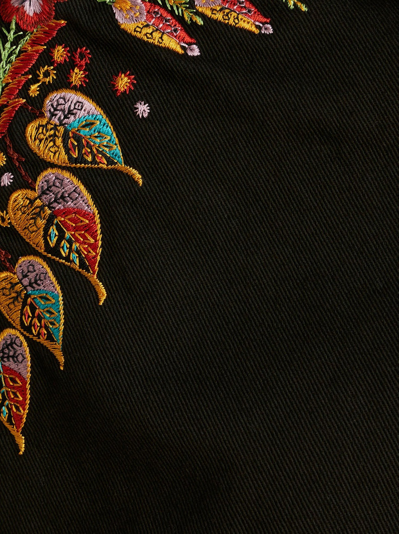 FLARED JEANS WITH FOLIAGE EMBROIDERY 6