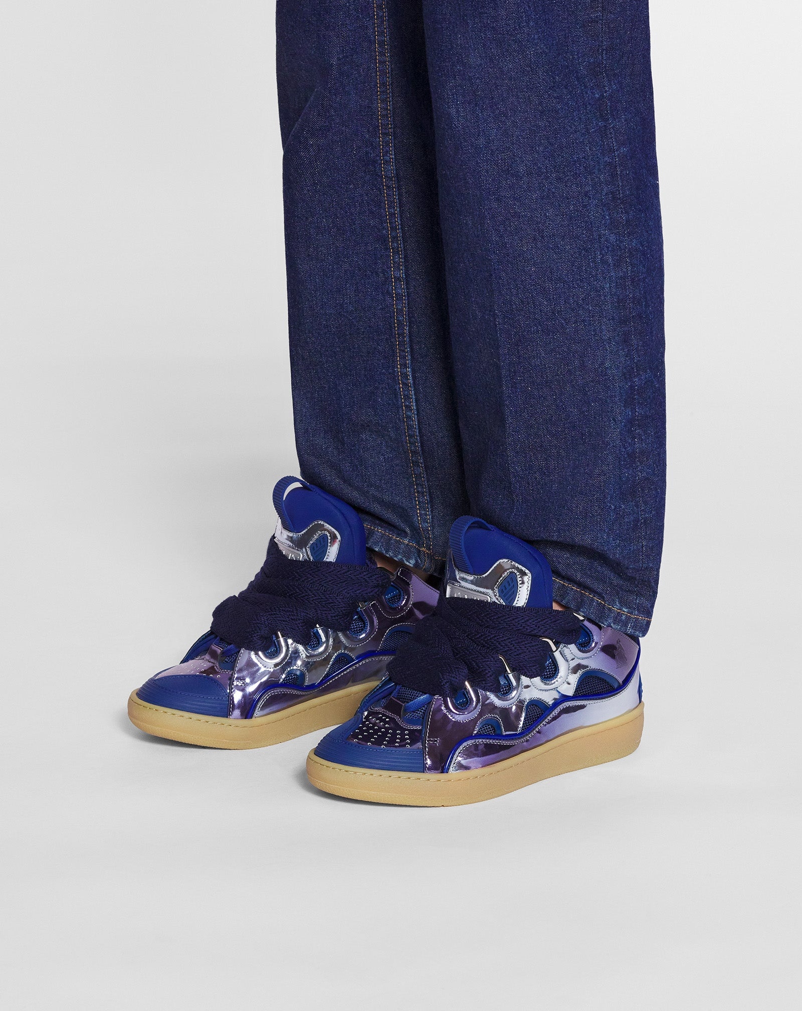 CURB SNEAKERS IN METALLIC LEATHER - 6