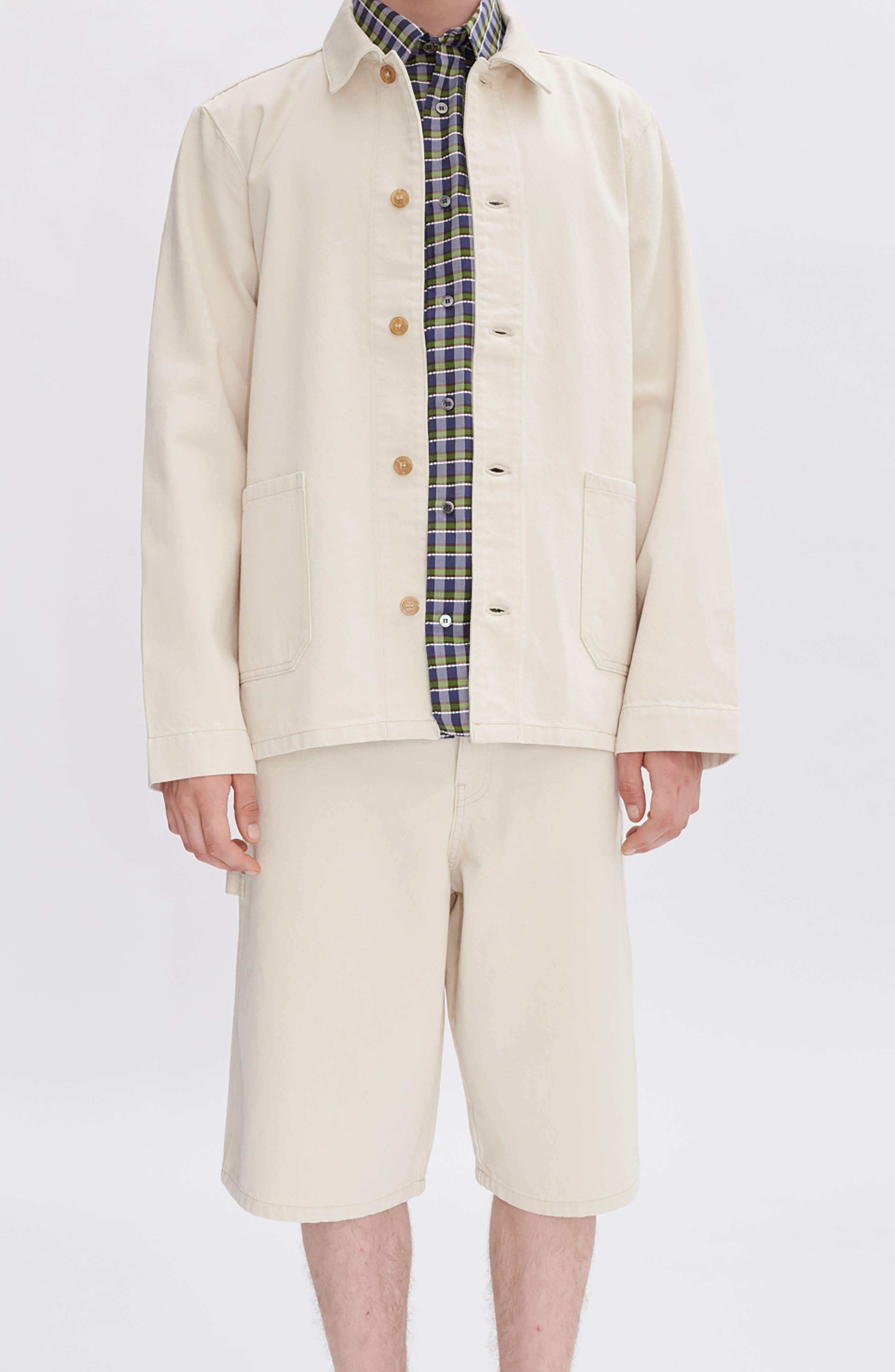 A.P.C. Westland Cotton Utility Shorts in Aad Ecru at Nordstrom - 7