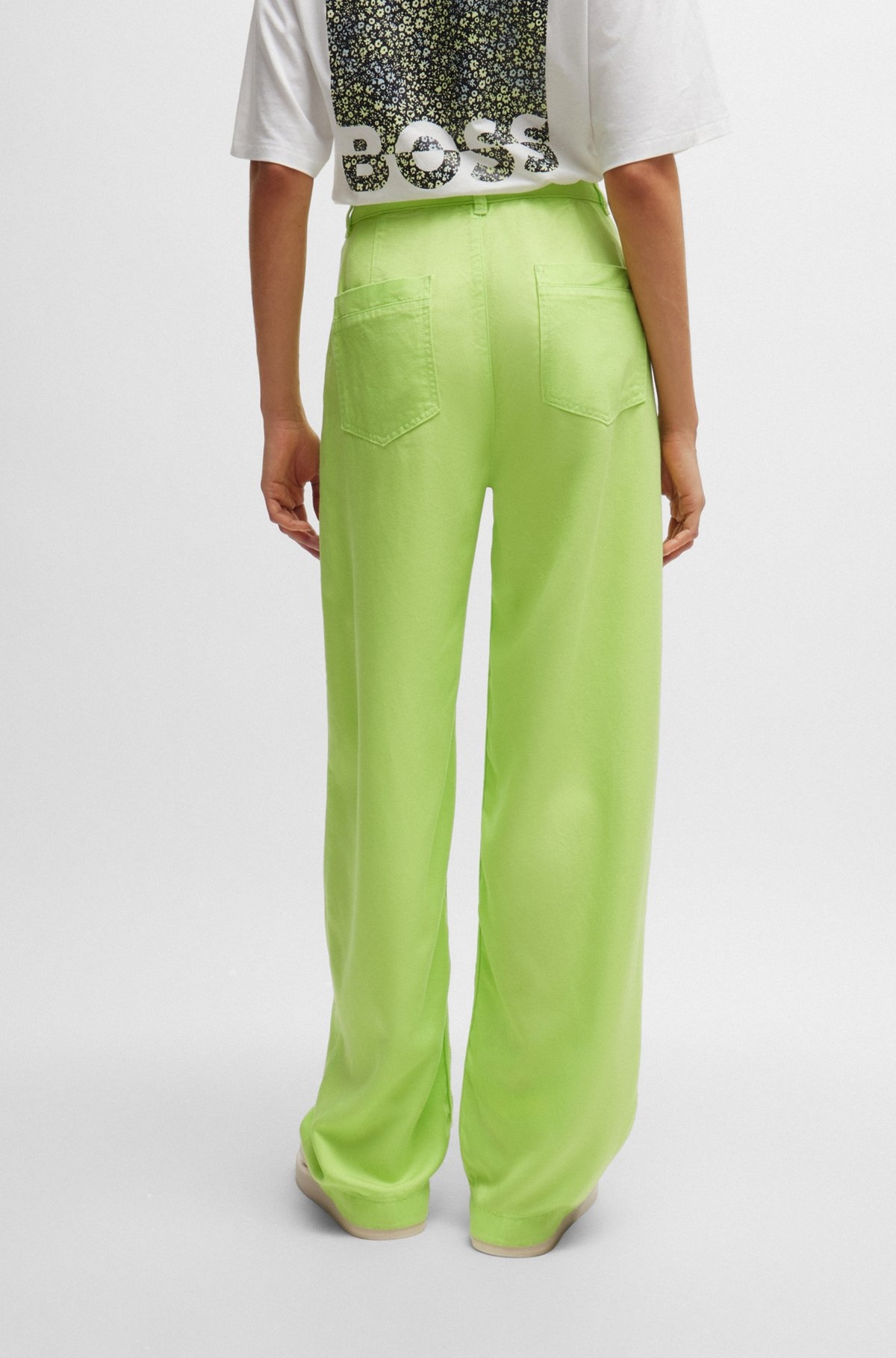 WIDE-LEG TROUSERS IN SOFT TWILL - 4