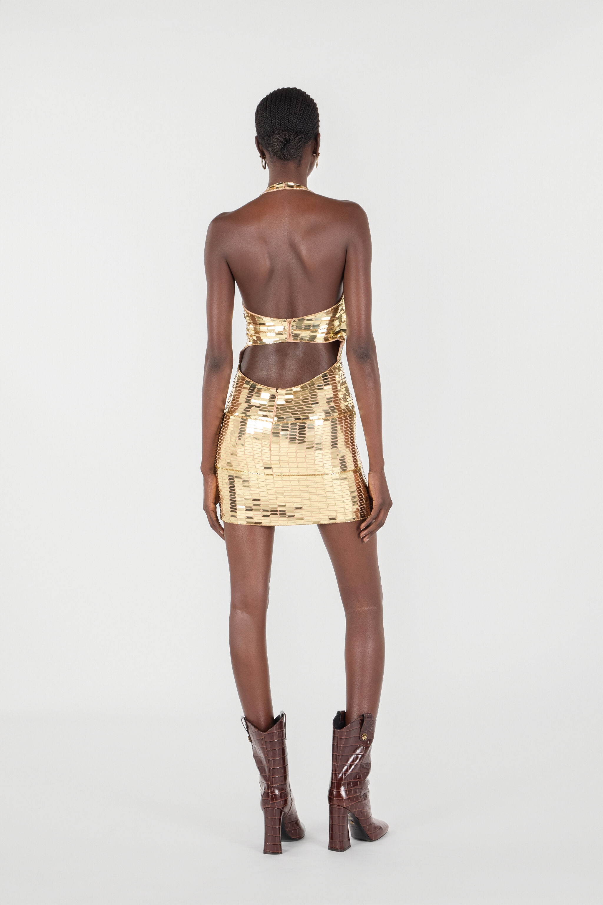 Mini Dress With Gold Appliqués - 4