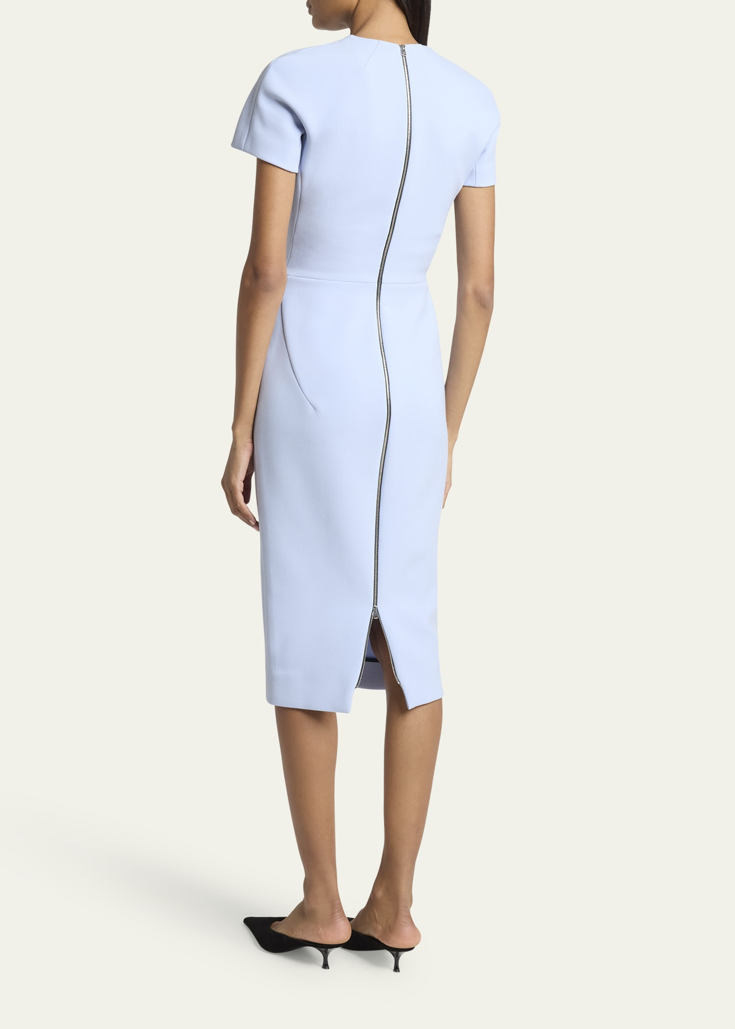 Fitted Wool Blend T-Shirt Dress - 3