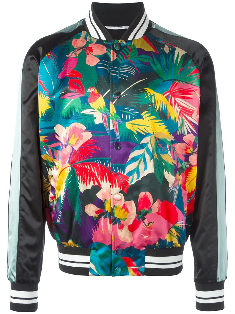tropical print bomber jacket 1