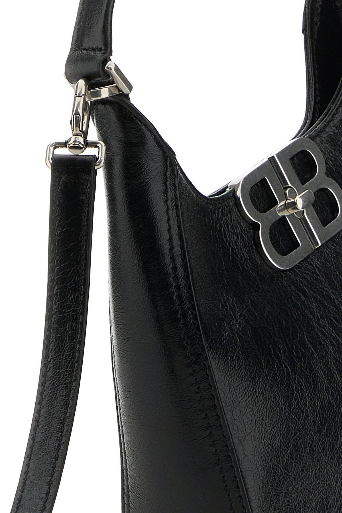 Black leather BB Soft handbag - 4