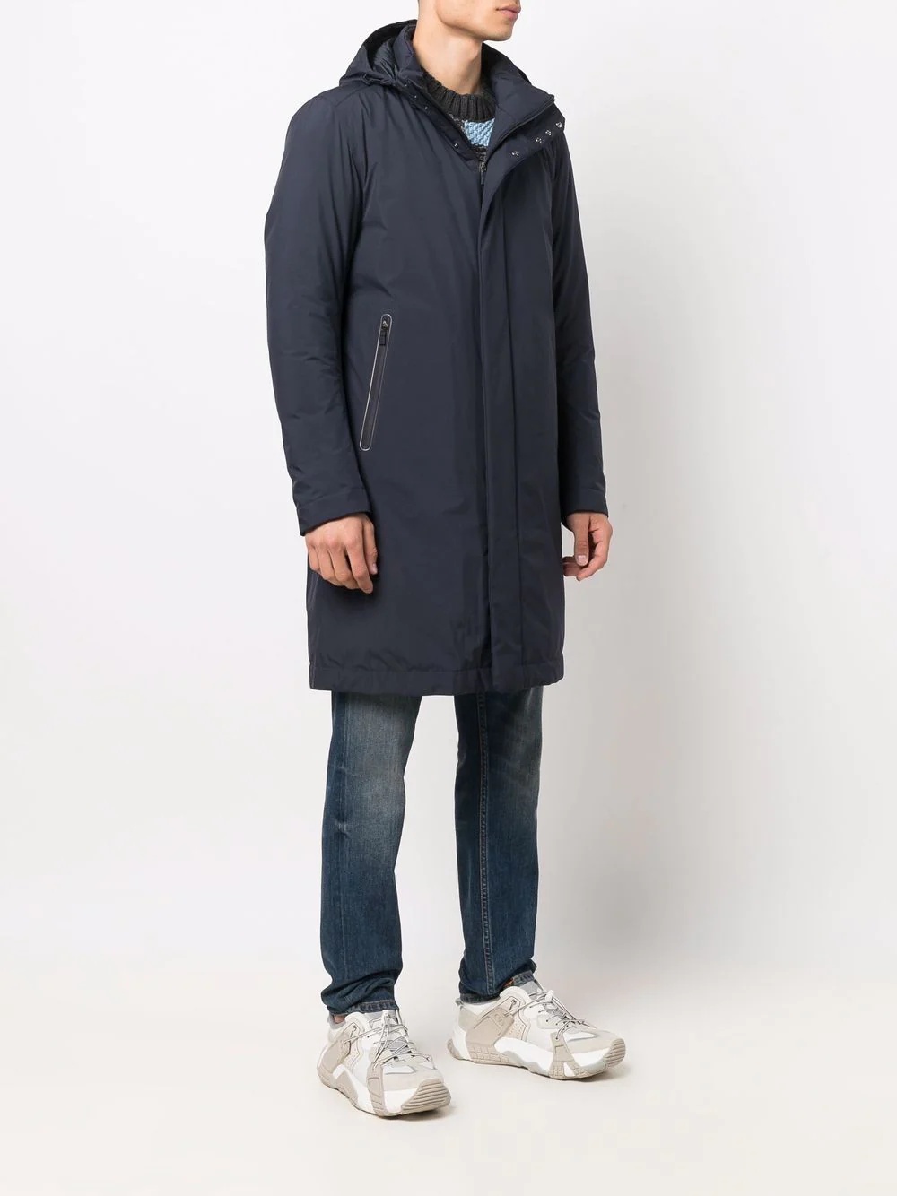 hooded midi parka coat - 3