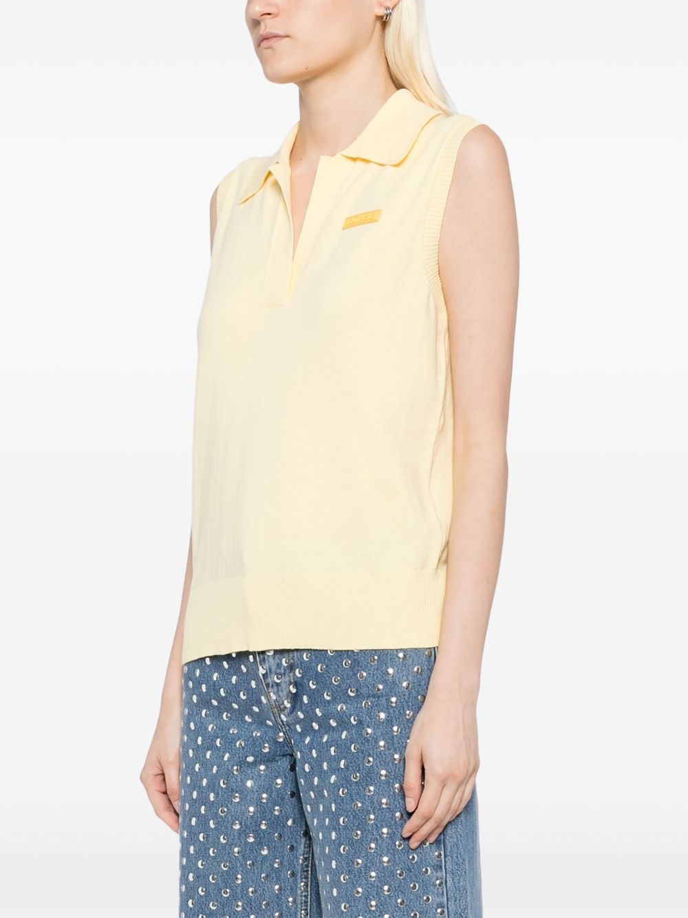 knitted polo top - 3