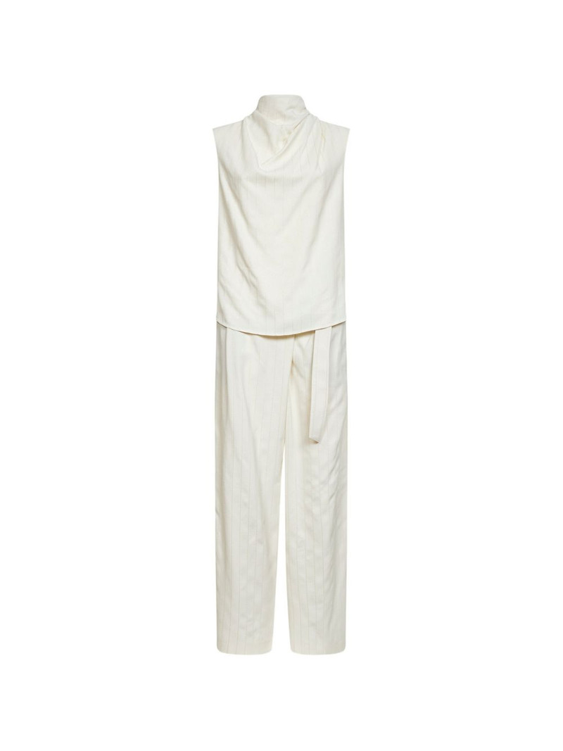 sequin-embellished pinstriped jumpsuit 1