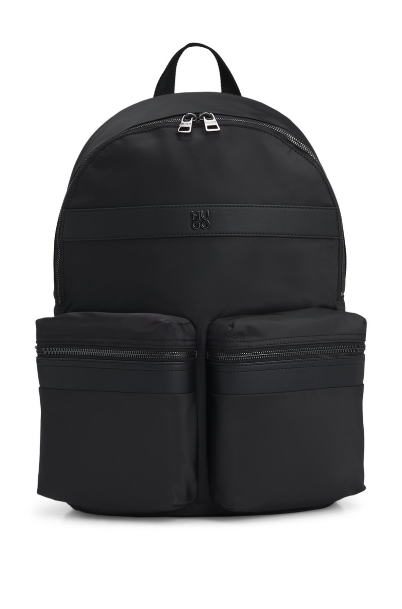 TWILL BACKPACK WITH STACKED-LOGO TRIM 1