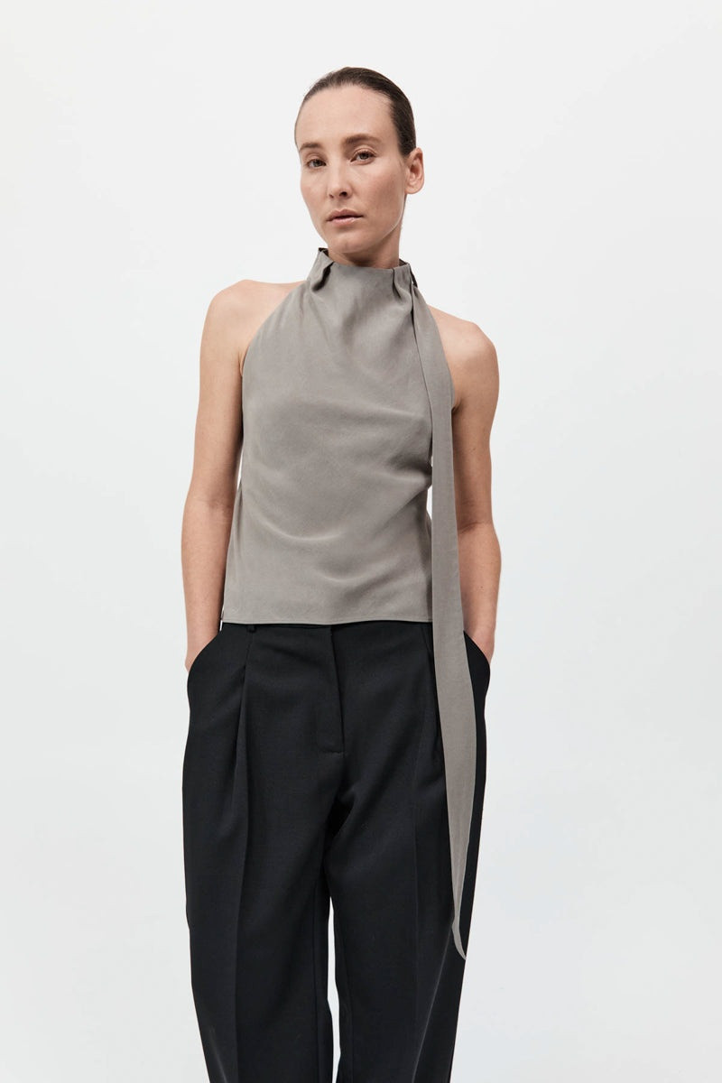Bias Scarf Top - Slate 2