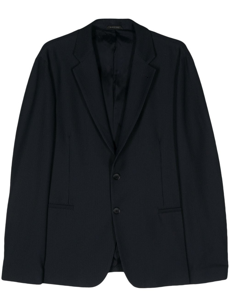 single-breasted piquÃ© blazer 1