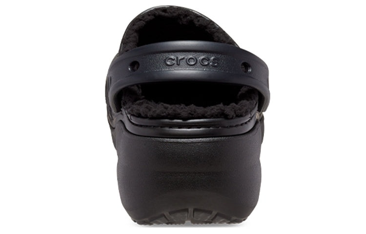 (WMNS) Crocs Classic Platform Lined Clog 'Black' 207938-001 - 4