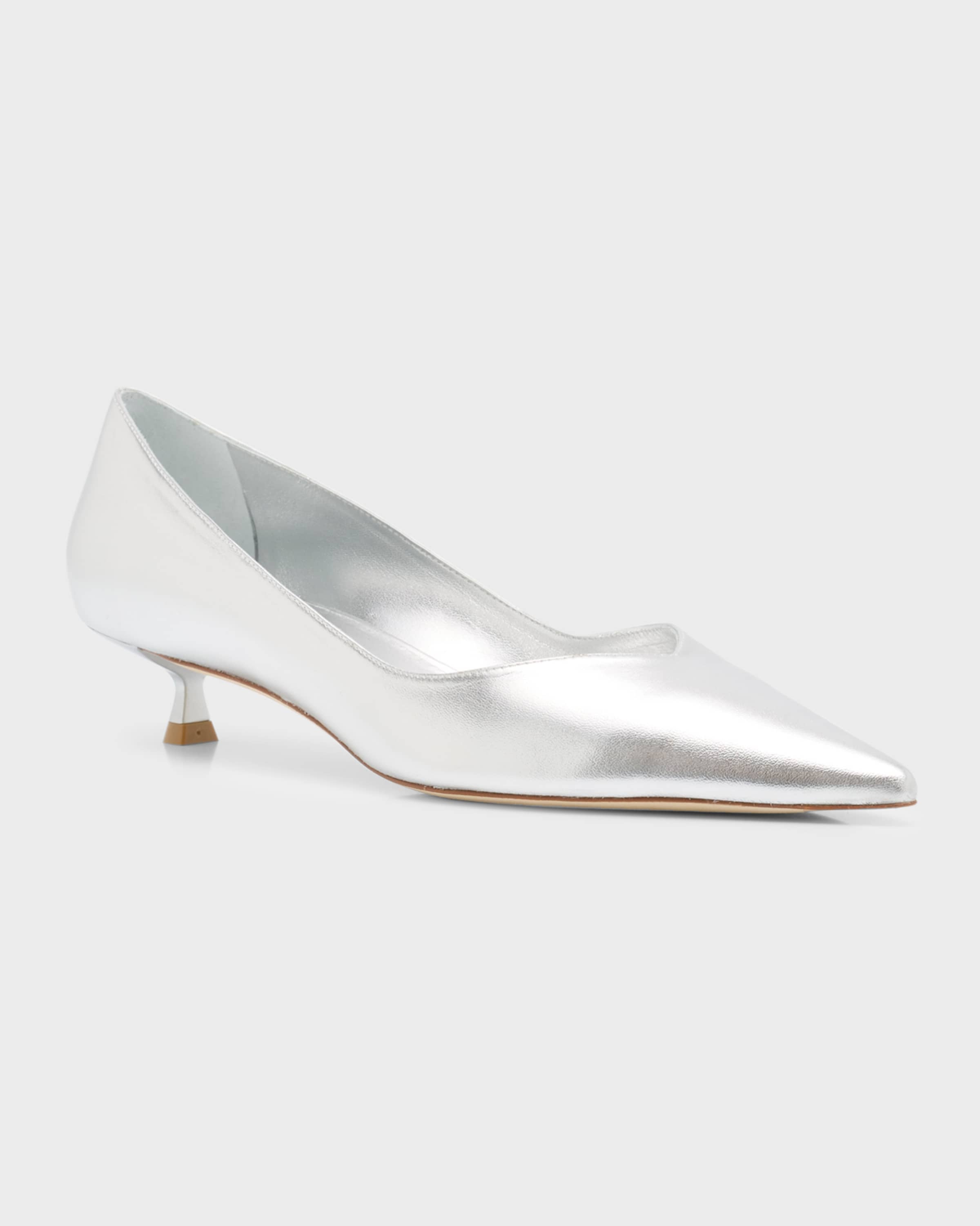 Eva Metallic Kitten-Heel Pumps - 3