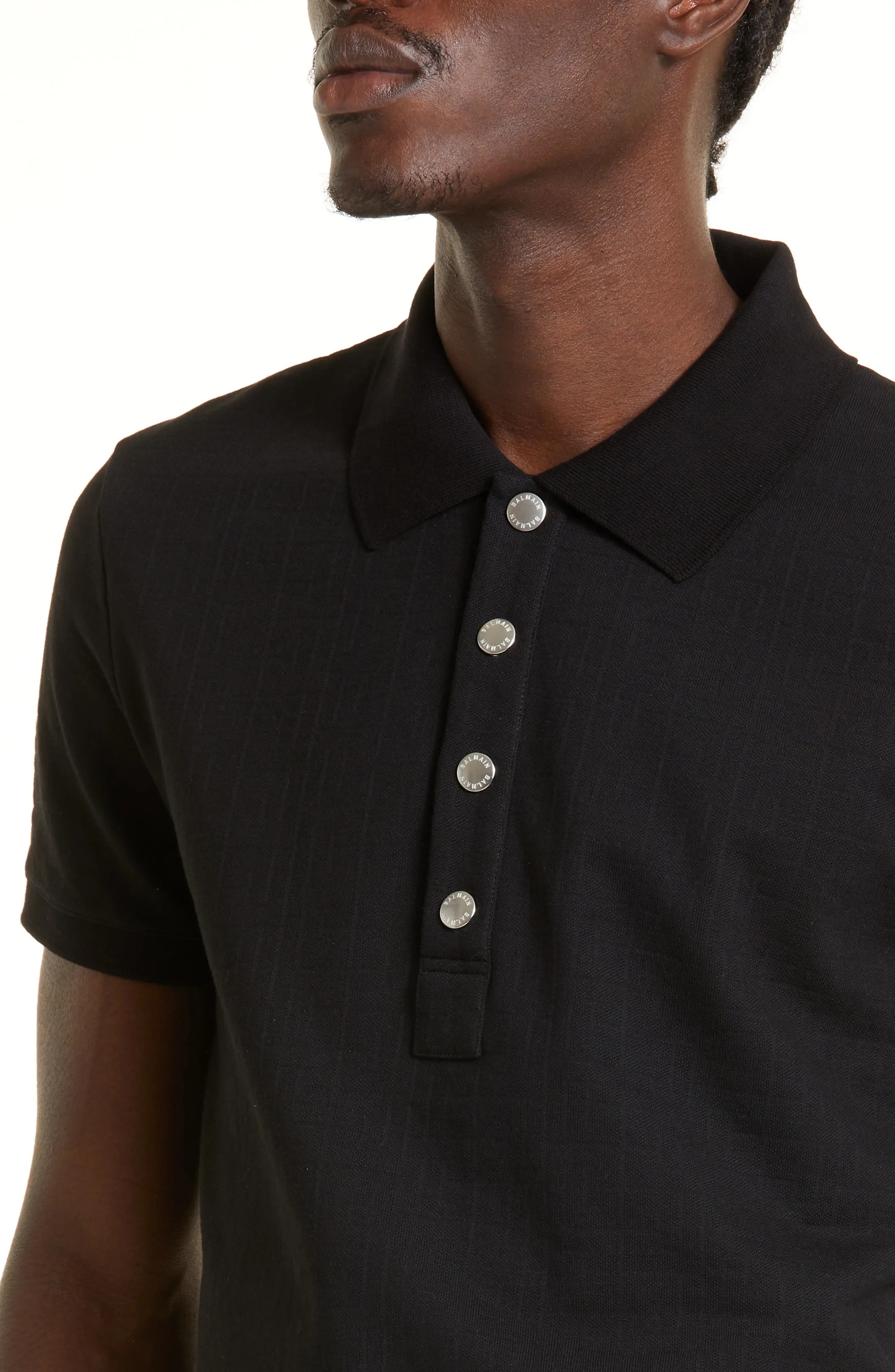 Monogram Jacquard Stretch Cotton Polo - 4