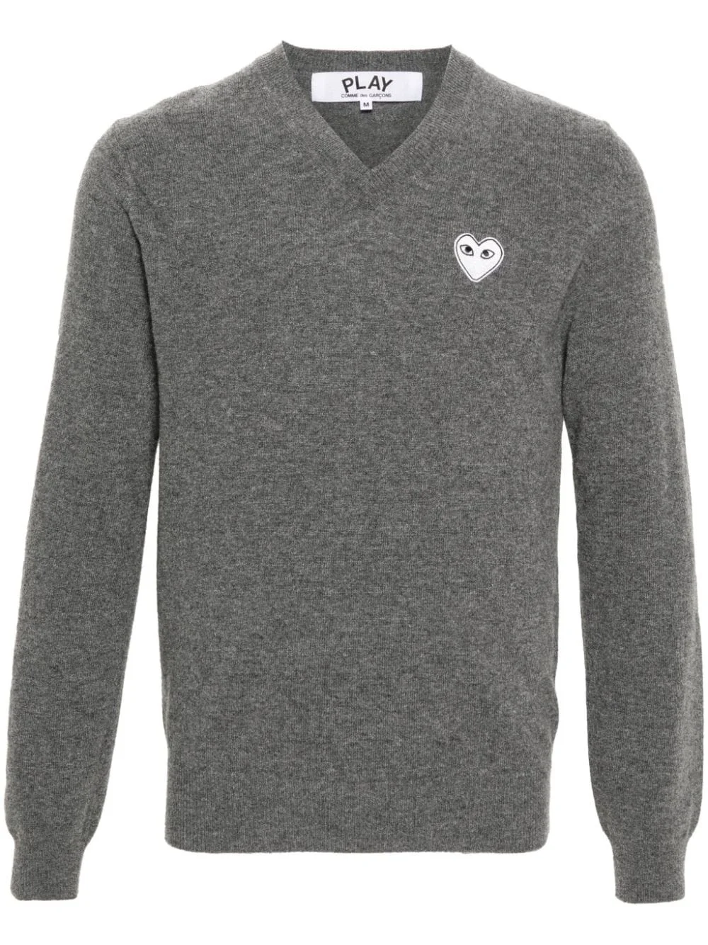 heart-patch mélange-effect wool jumper - 1