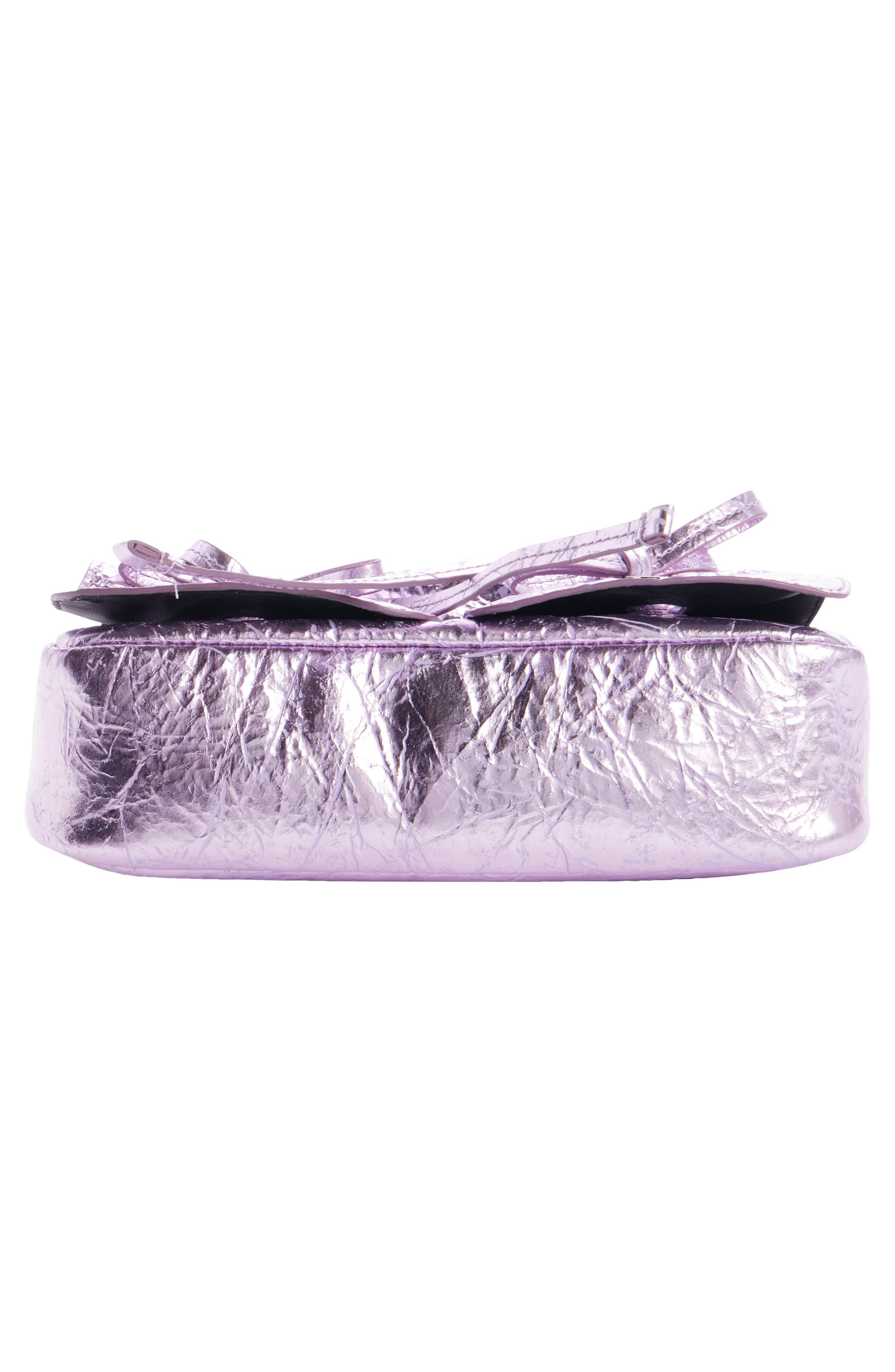 Acne Studios Micro Multipocket Crinkled Metallic Leather Handbag in Lavender Purple at Nordstrom - 5