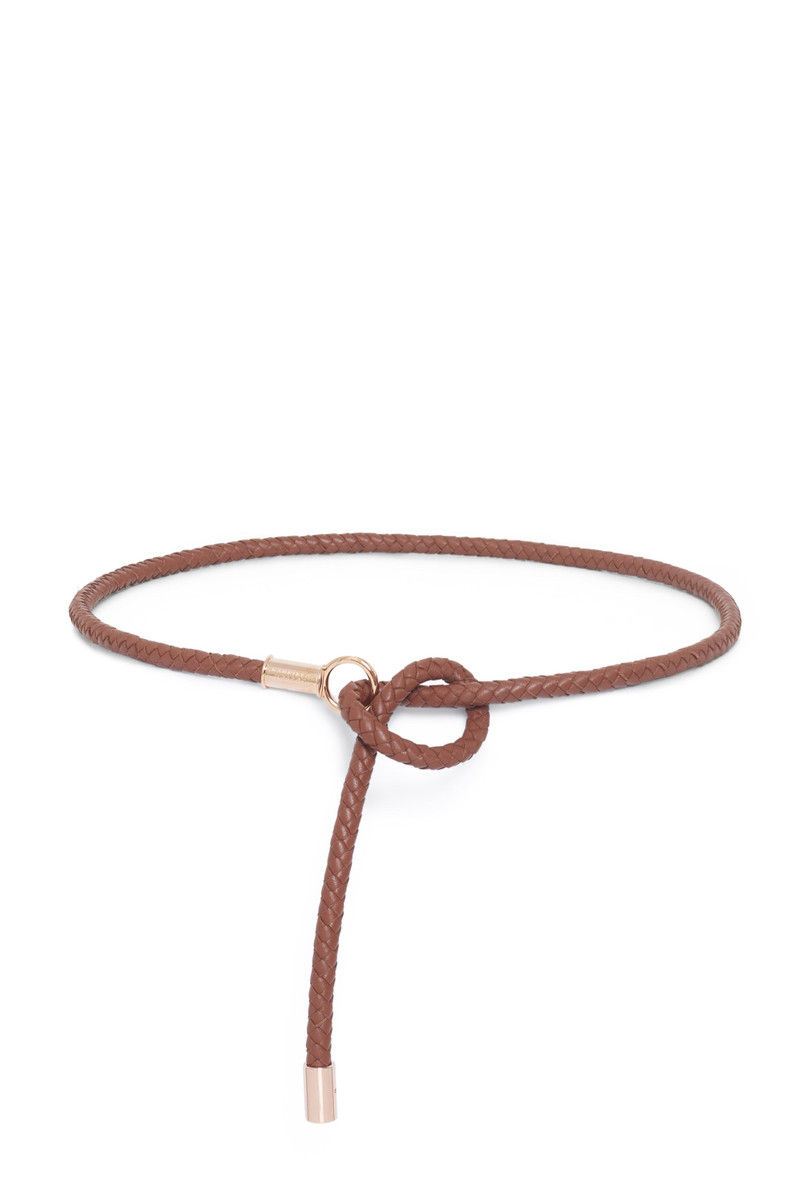 Rope Braided Belt in Cognac Nappa Leather 1