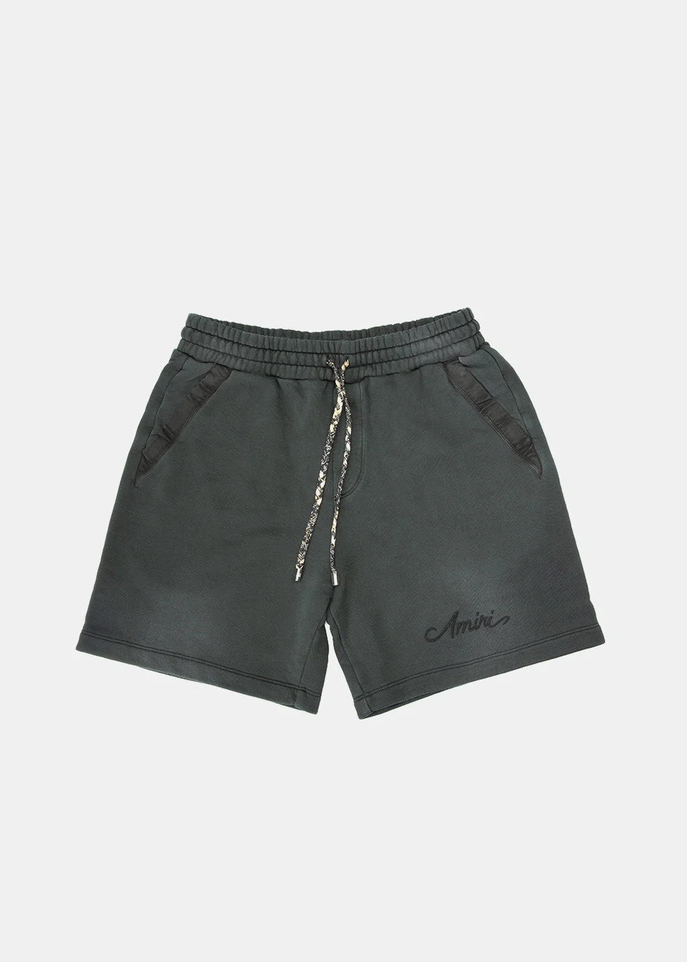 Black Bleach Bandana Shorts - 1