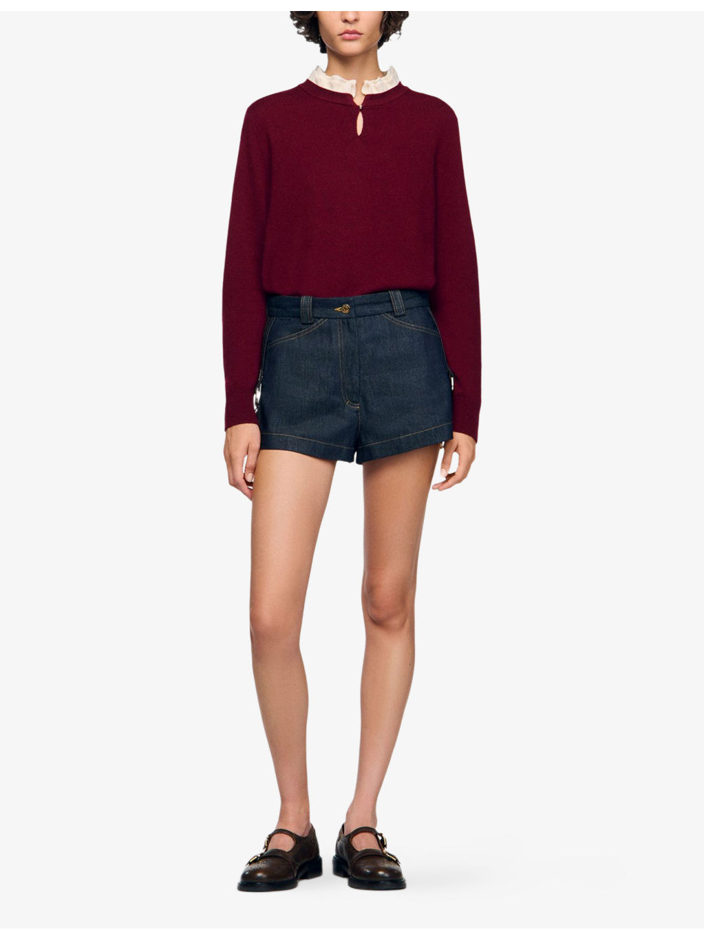 Ruffled-Neck Long-Sleeve Wool And Cashmere-Blend Jumper - 2