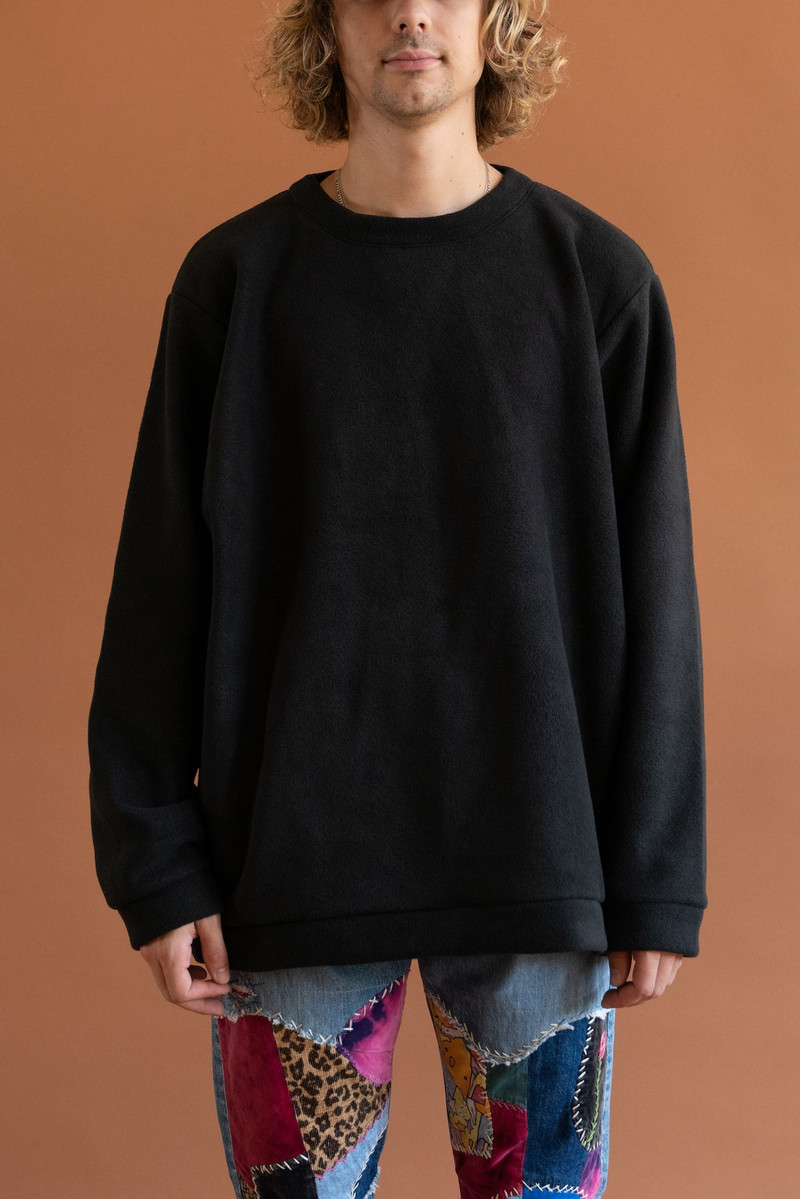 Kapital REVERSE FLEECE BIG SWT - BLACK outlook