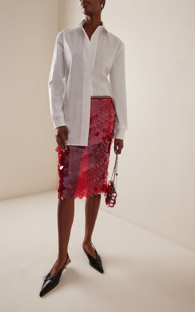 16ARLINGTON Delta Sequined Nylon Midi Skirt red outlook