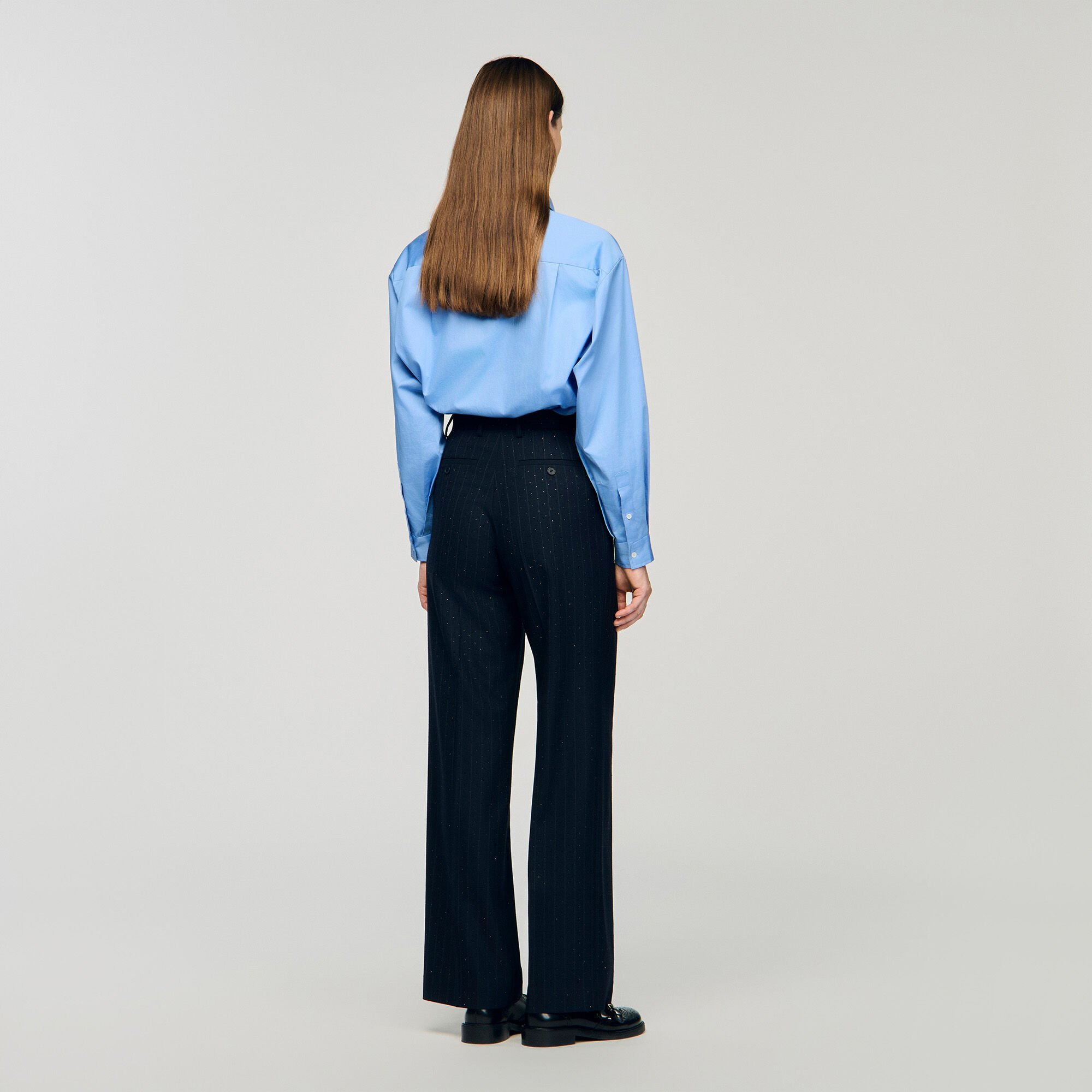 RHINESTONE STRIPED TROUSERS - 5