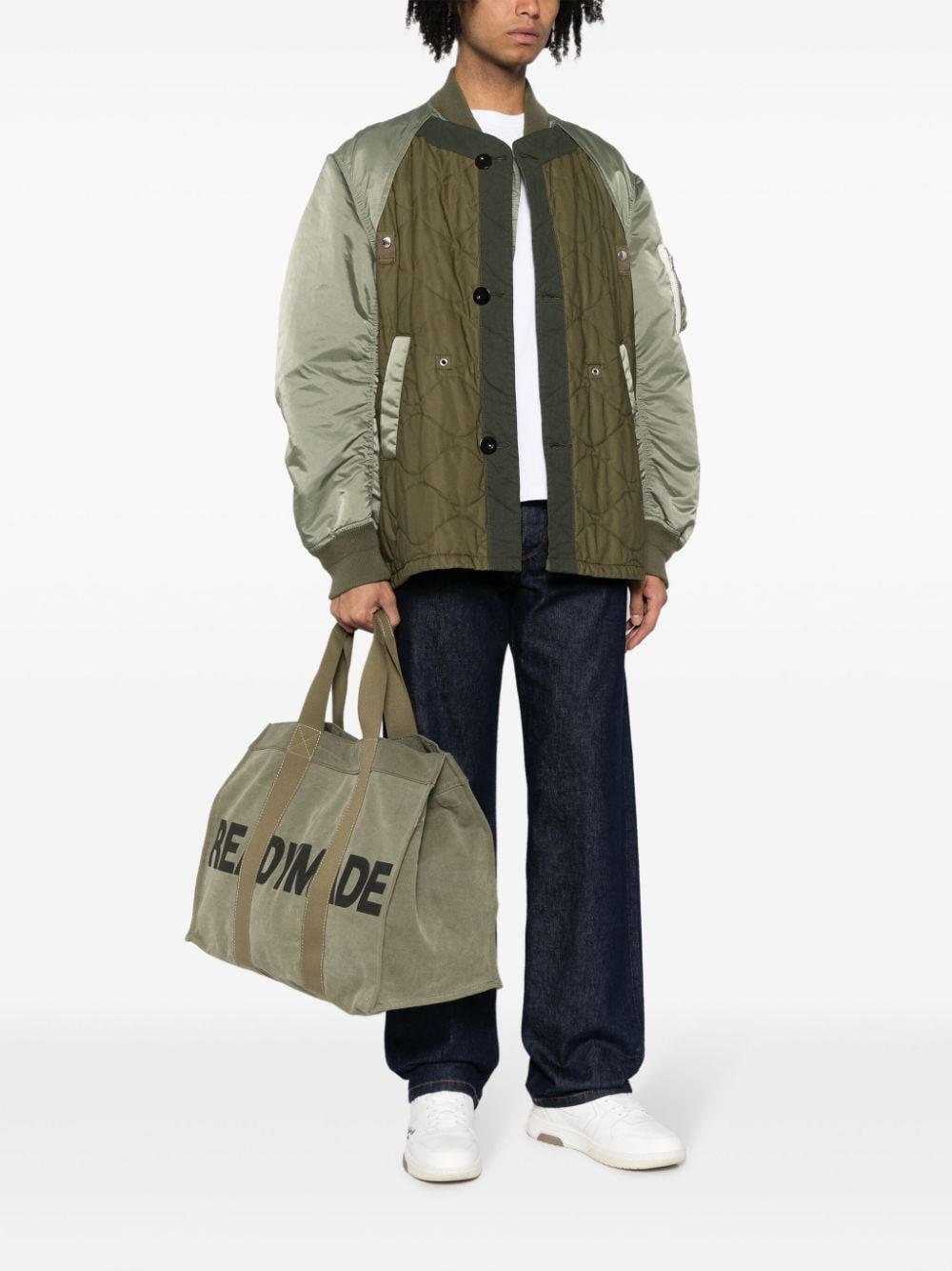 logo-print cotton-canvas tote abg - 2