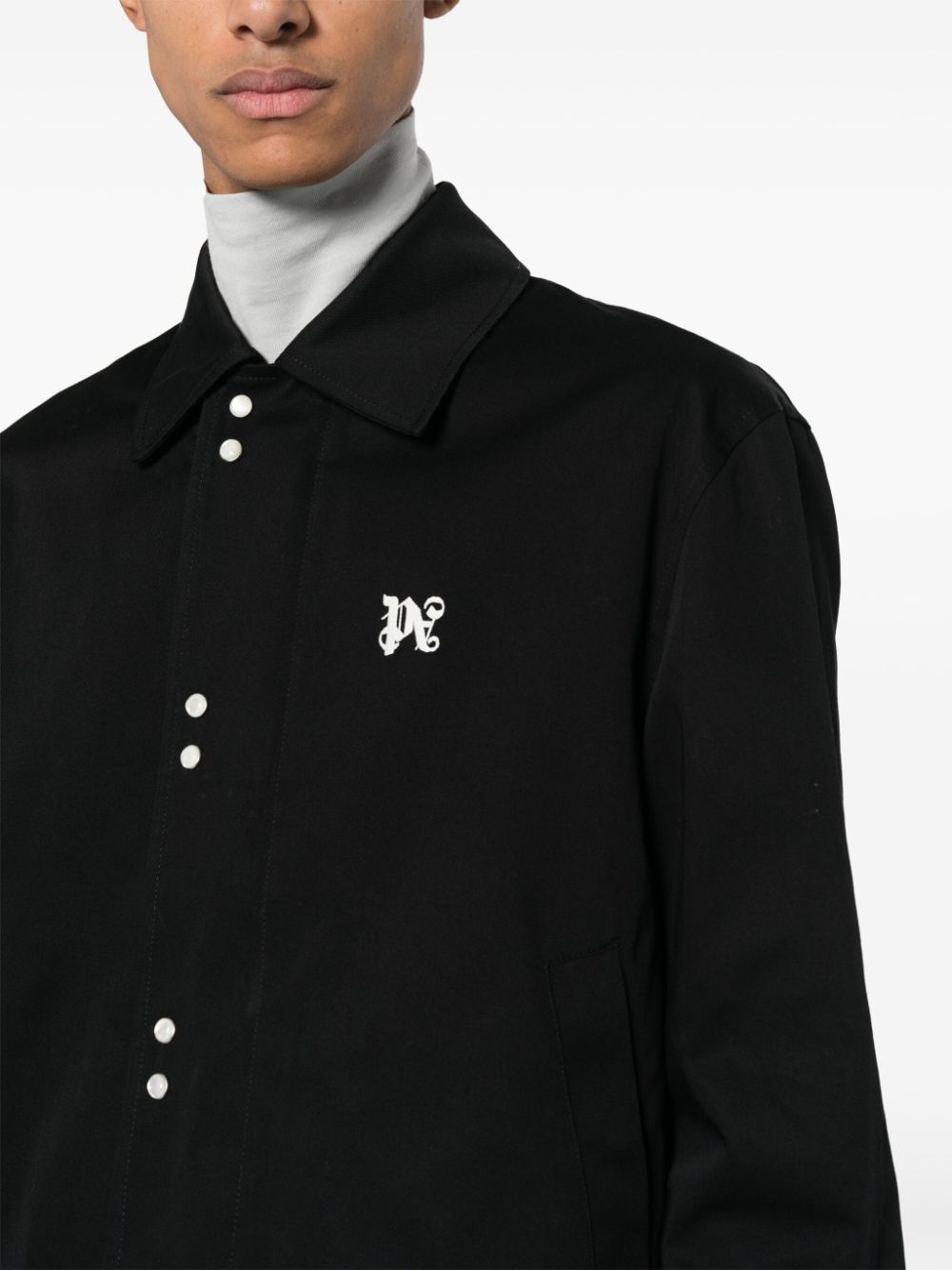 Monogram-embroidered cotton coach jacket - 5