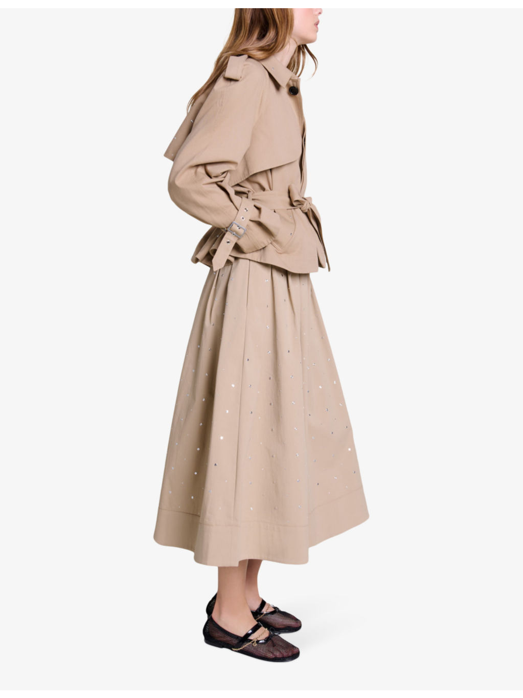 Stud-embellished relaxed-fit cotton trench - 2