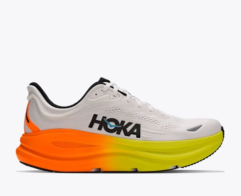 Men's Bondi 9 Shoes in White/Neon Tangerine - 1