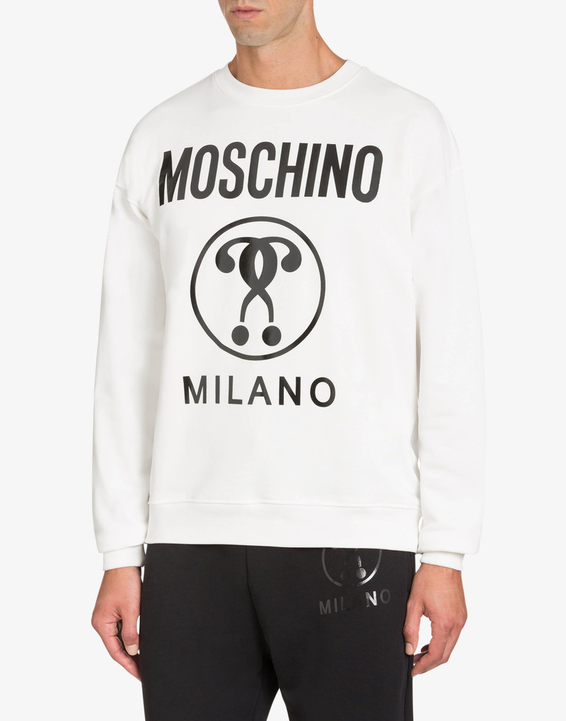 Moschino COTTON SWEATSHIRT WITH DOUBLE QUESTION MARK PRINT outlook
