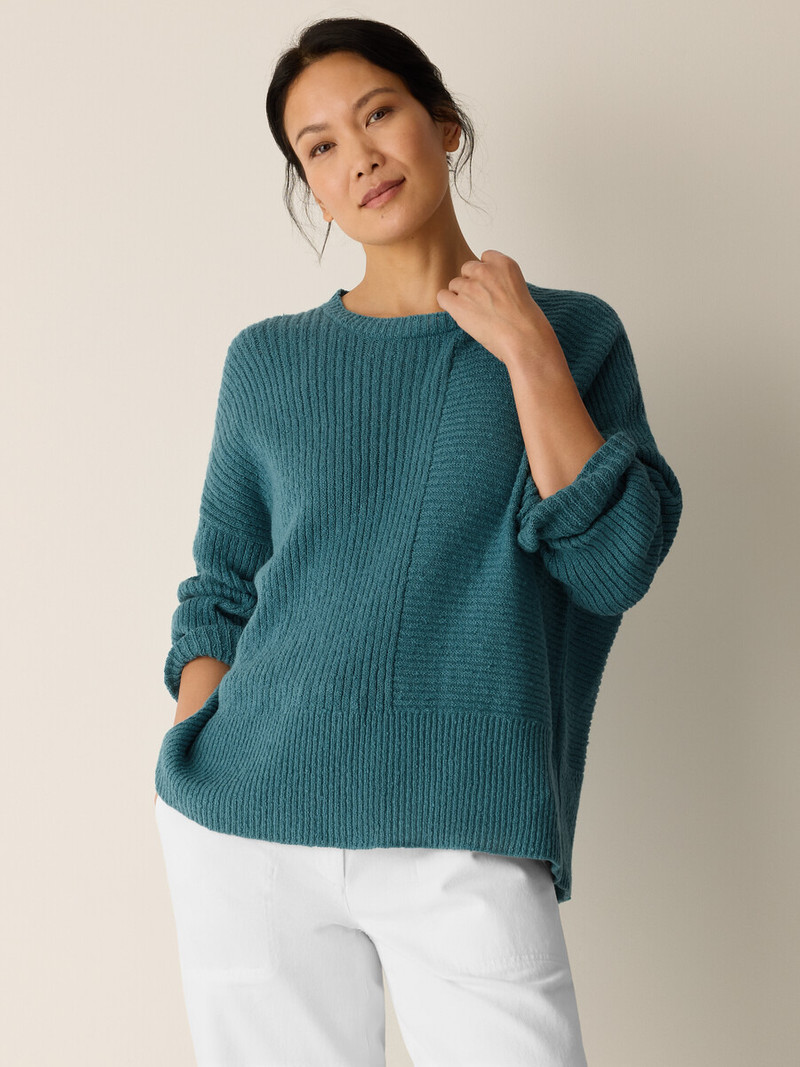 EILEEN FISHER Peruvian Cotton Cloud Crew Neck Top outlook