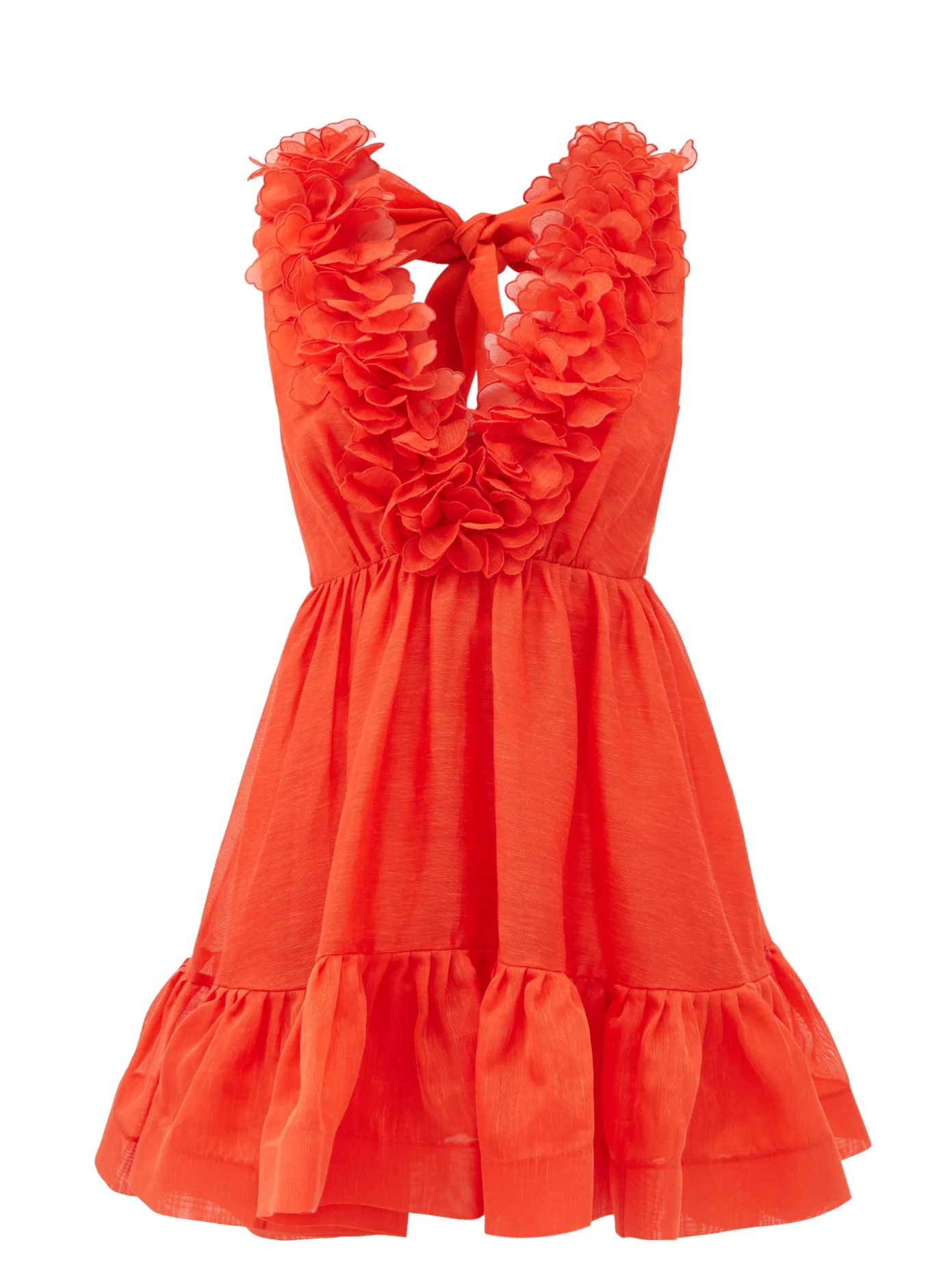 Lovestruck garland plunge-neck mini dress - 1