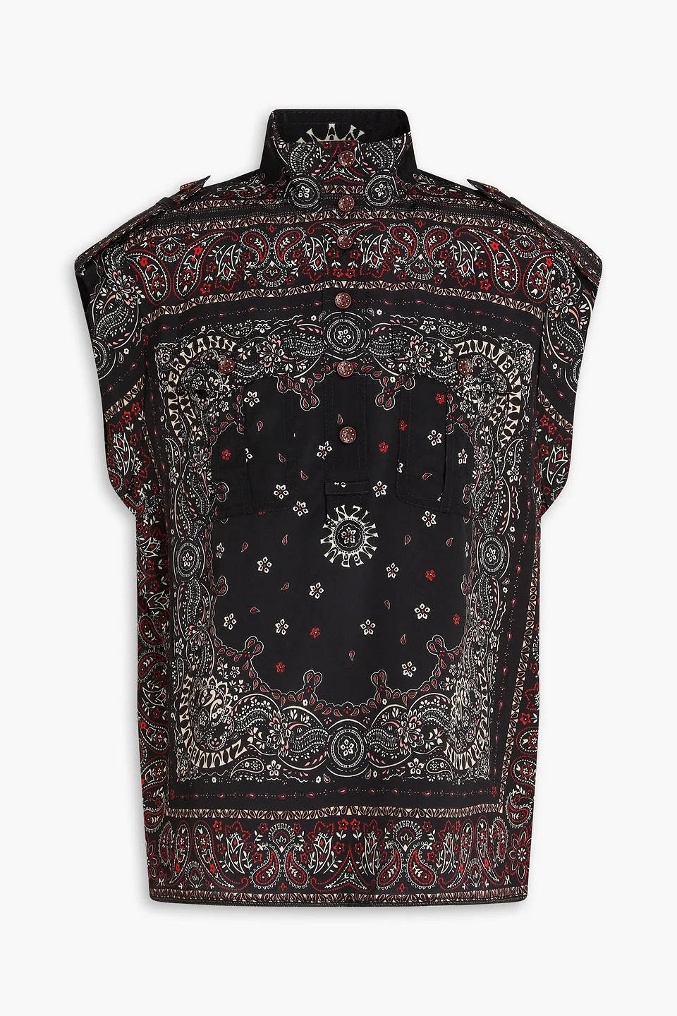 Paisley-print satin shirt - 1