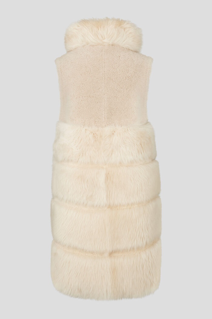 Lima Reversible lambskin waistcoat in Beige - 9
