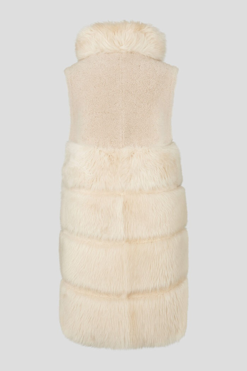 Lima Reversible lambskin waistcoat in Beige 9