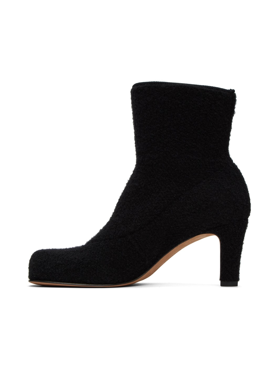 Black Wool Bouclé Boots - 3