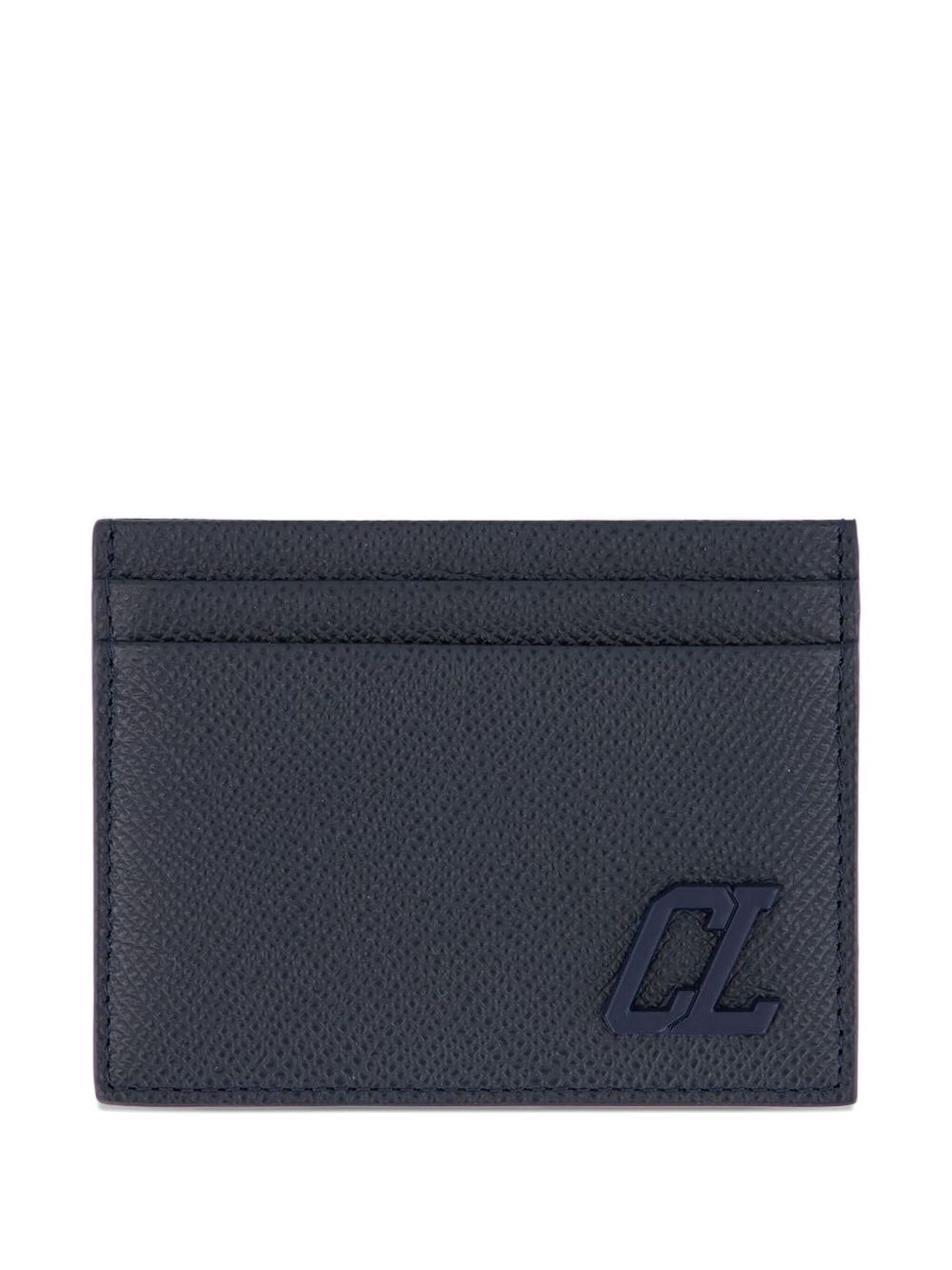 embossed logo calf leather card holder - 3