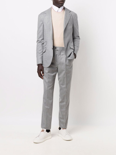 Brunello Cucinelli single-breasted pinstripe suit outlook