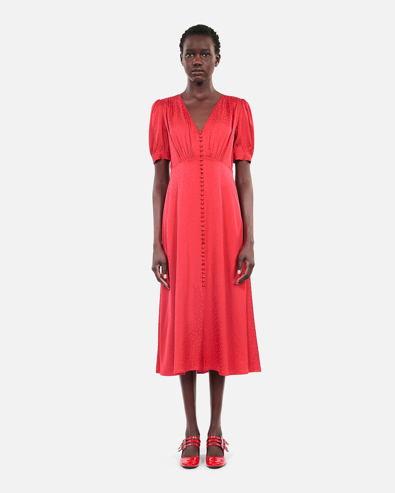 RED LONG DRESS WITH BUTTONING 3