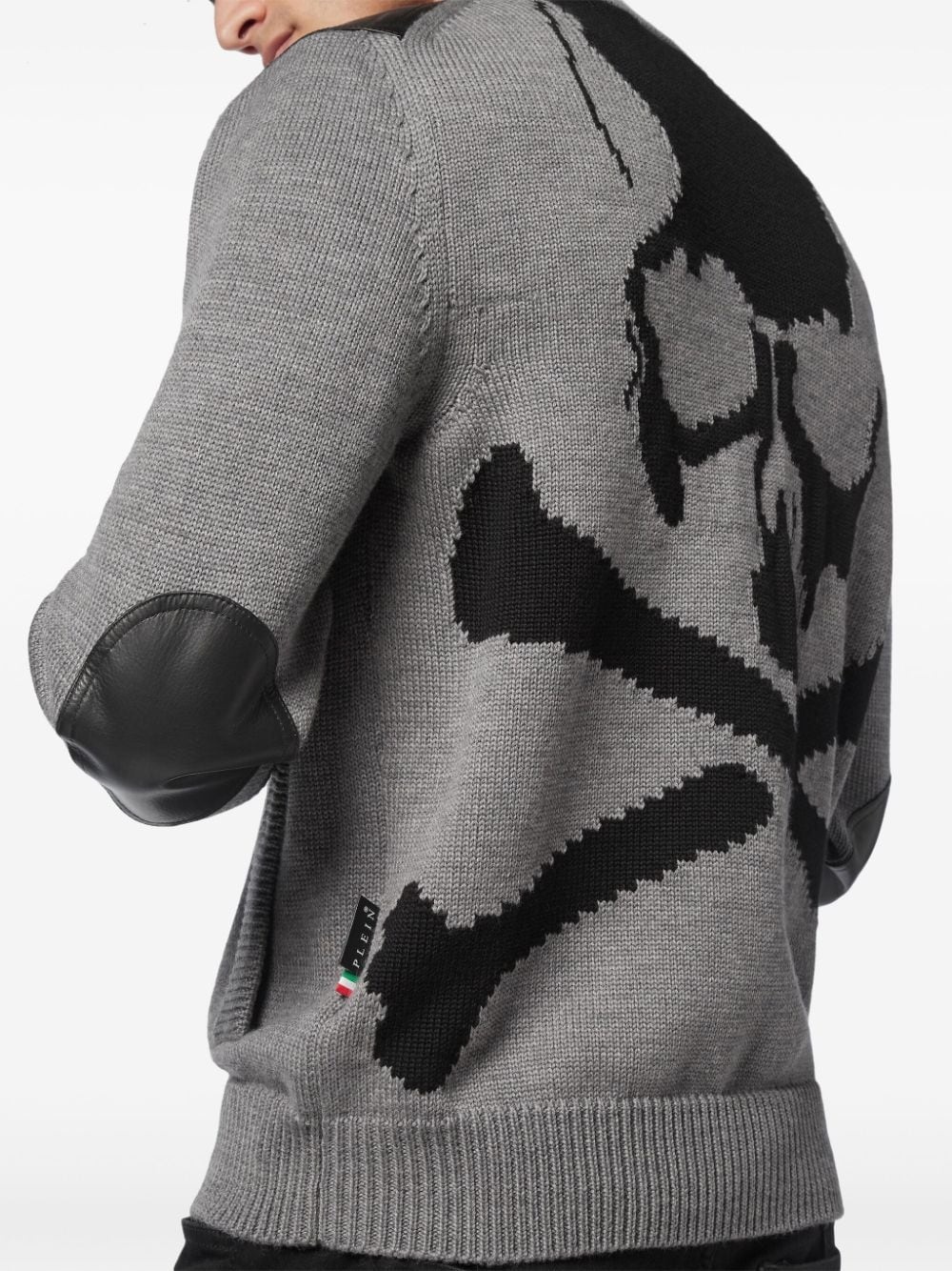 Skull&Bones-intarsia wool cardigan - 5